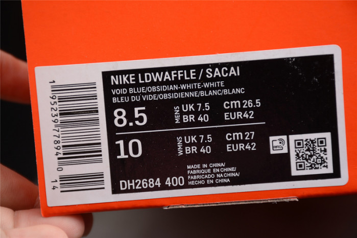 nike ld waffle sf sacai fragment blue void - dh2684-400