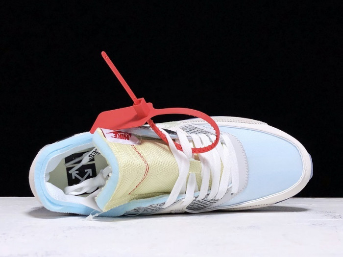 of x nike air max 90 am90 the ten 10 sail muslin virgil abloh - aa7293-100